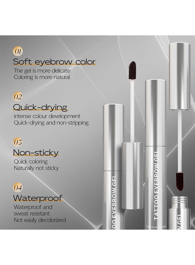 مايتشير جل تحديد الحواجب بالتاتو، صبغة تقشر لفترة طويلة وسهلة الاستخدام، صبغة تقشر تدوم 3 أيام، جل تحديد الحواجب بالتاتو مقاوم للماء ومضاد للتلطيخ، صبغة تقشر #01 أحمر بني مخملي - Image 4